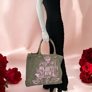 VINTAGE JUICY COUTURE Y2K CANVAS LOGO TOTE BAG